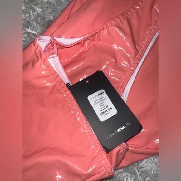 Fashion Nova Latex Biker Romper - Picture 6 of 7